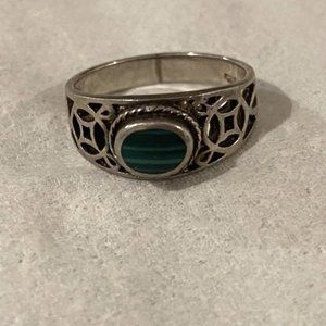 Silver & Malachite ring